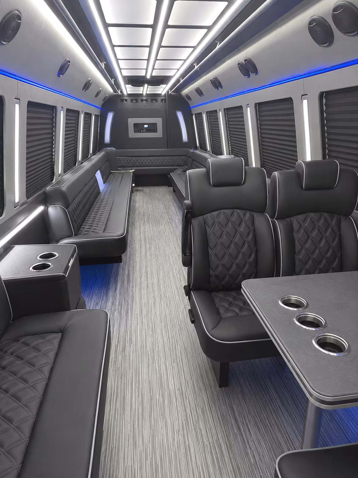 woodbridge 25 passenger party bus inside
