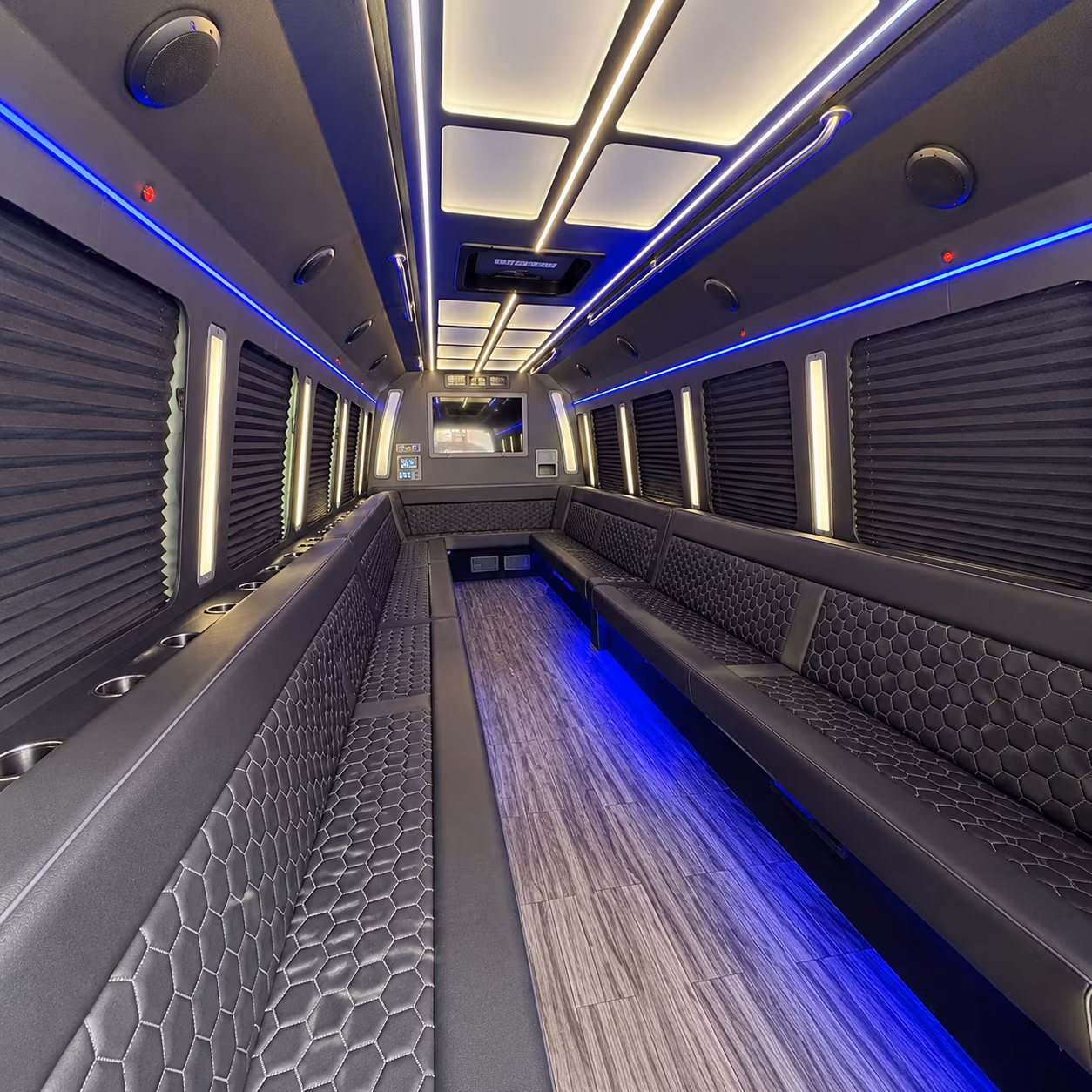 woodbridge 30 passenger party bus interior