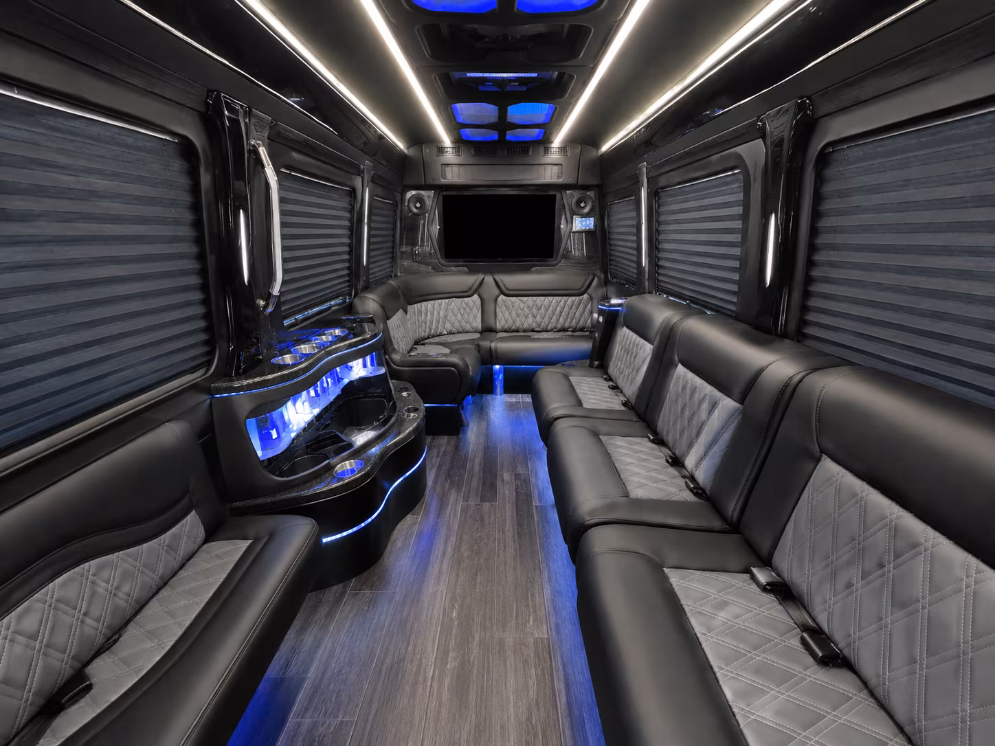 woodbridge 40 passenger party bus inside