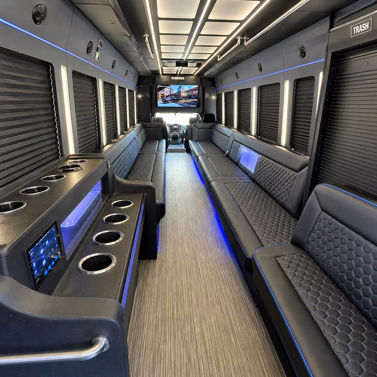 woodbridge party bus rental interior